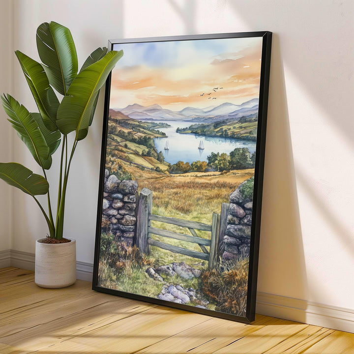 Lake District Watercolor Travel Print Wall Decor Wall Art Lake District Landscape Wall Hanging Home Décor British Countryside Gift Art