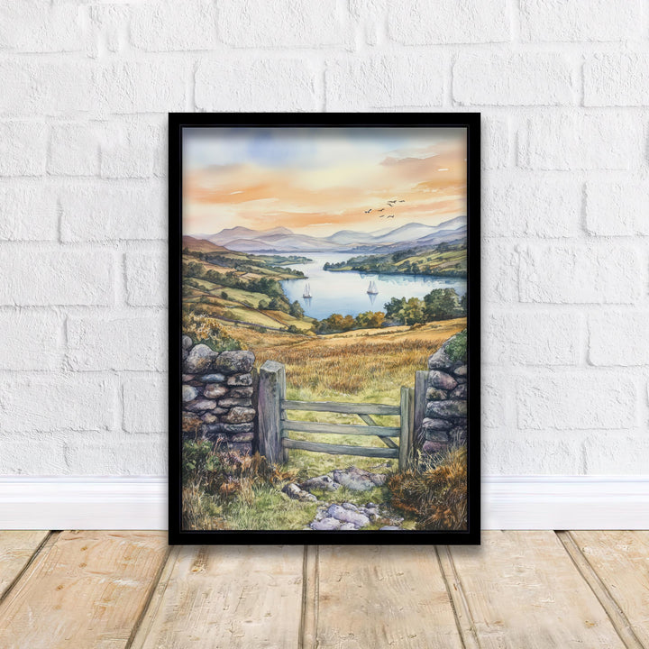 Lake District Watercolor Travel Print Wall Decor Wall Art Lake District Landscape Wall Hanging Home Décor British Countryside Gift Art