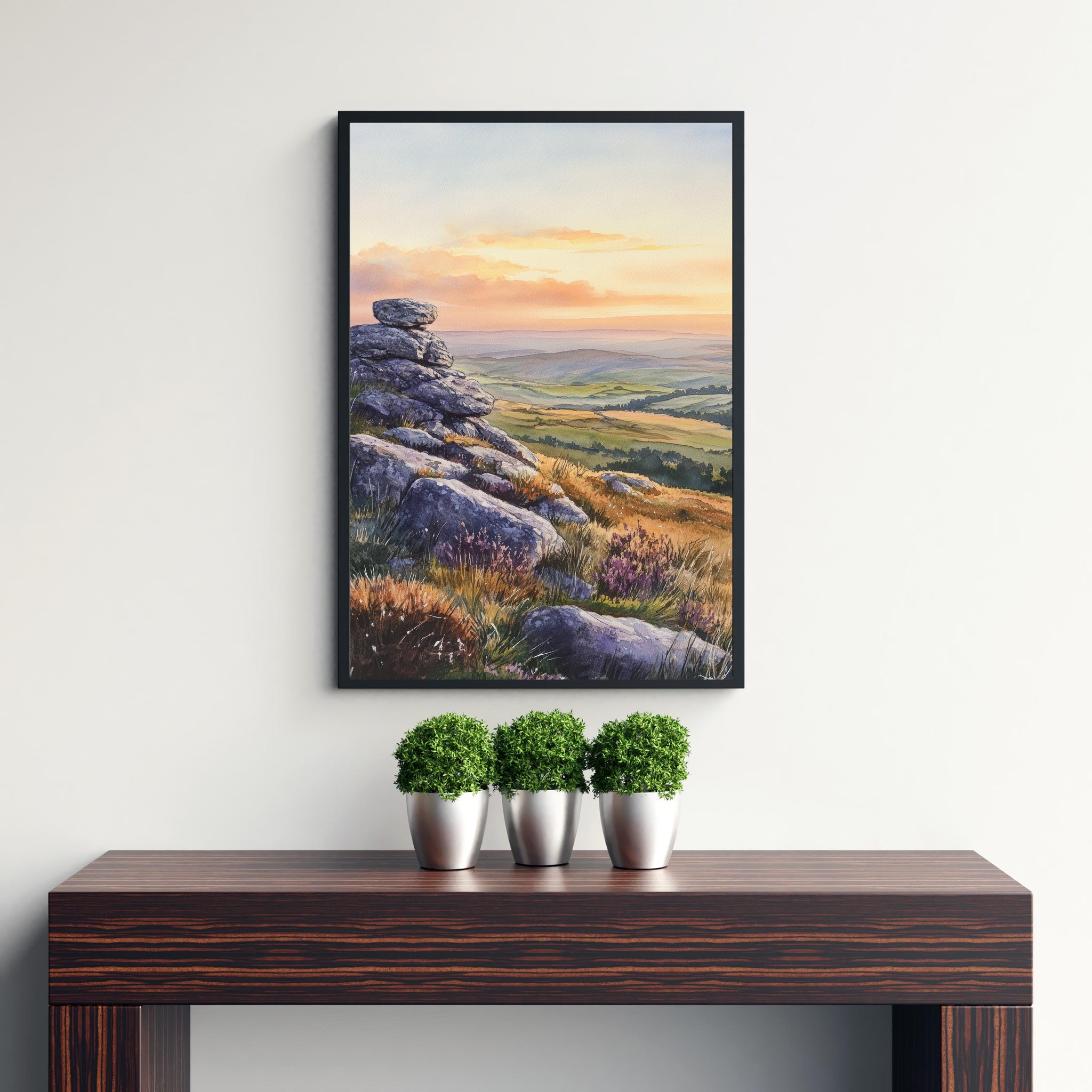 Peak District Watercolor Painting UK Landscape Art Peak District Print Scenic British Countryside Decor