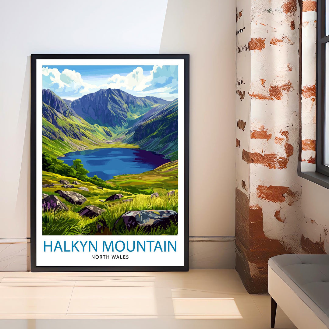 Halkyn Mountain Travel Poster Wales Landscape Art Halkyn Mountain Print Scenic North Wales Poster