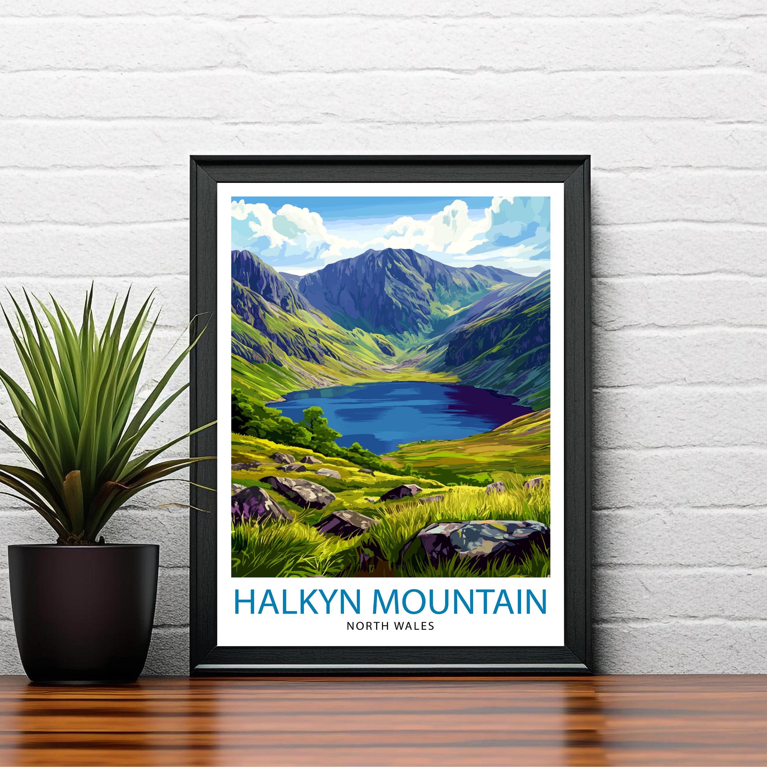 Halkyn Mountain Travel Poster Wales Landscape Art Halkyn Mountain Print Scenic North Wales Poster