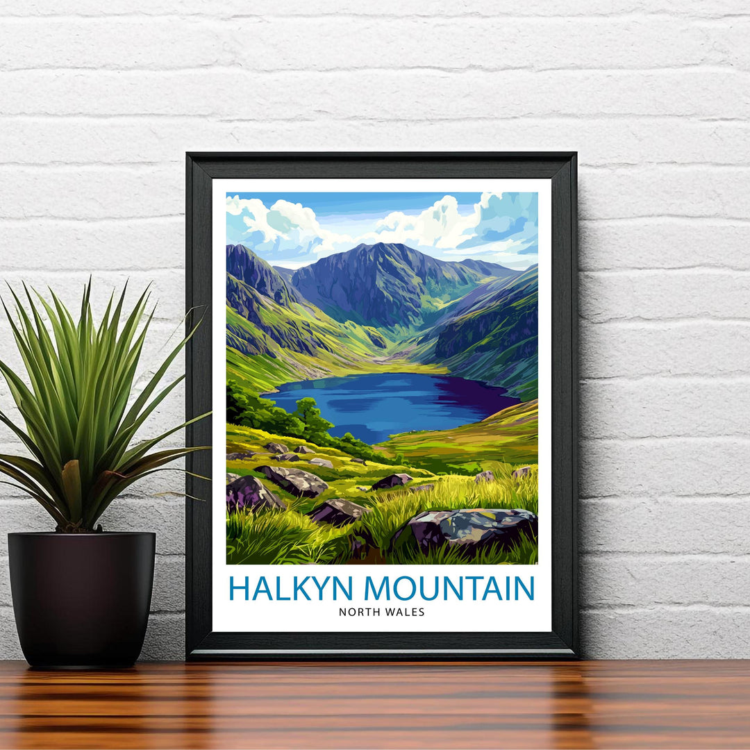 Halkyn Mountain Travel Poster Wales Landscape Art Halkyn Mountain Print Scenic North Wales Poster