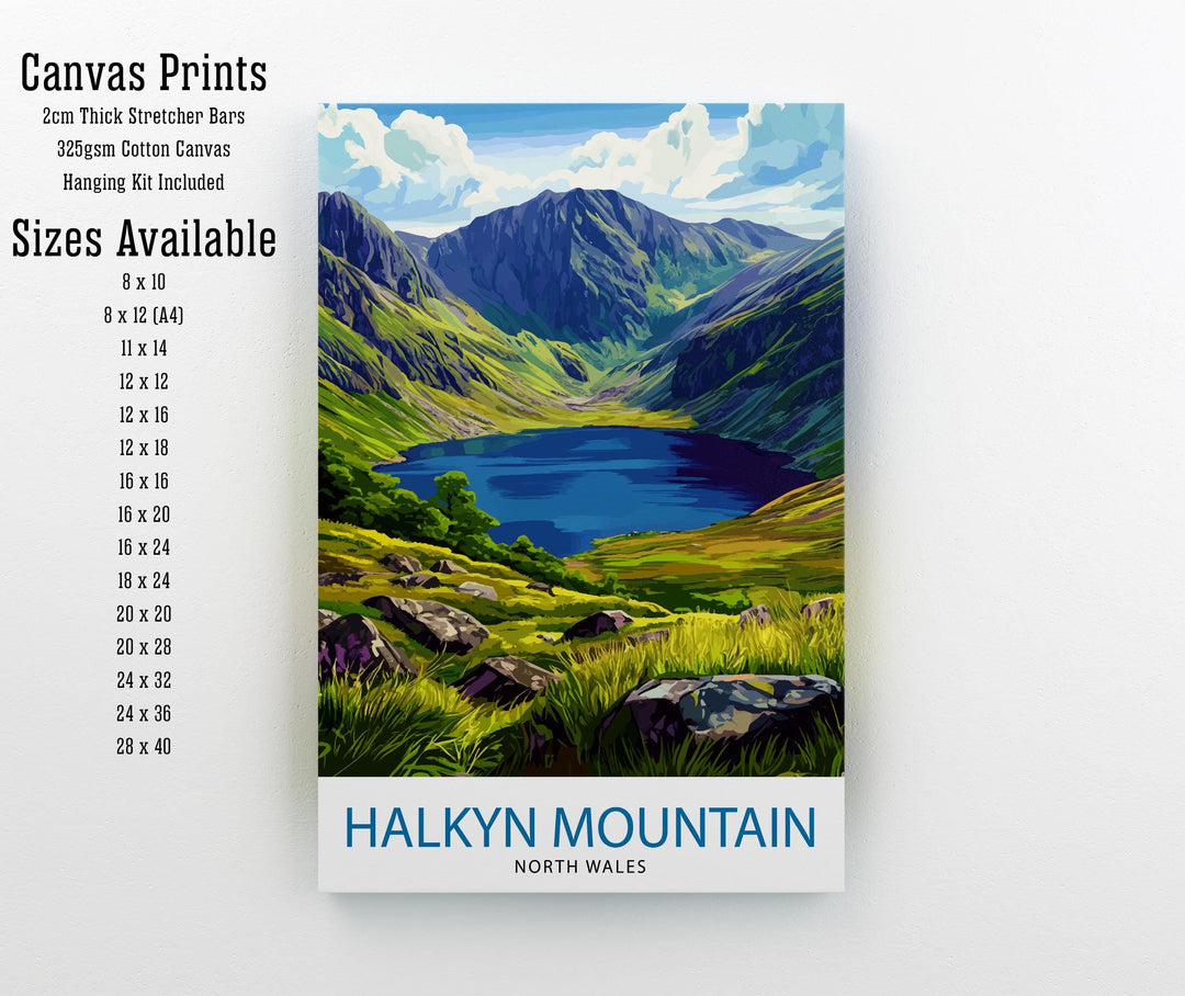 Halkyn Mountain Travel Poster Wales Landscape Art Halkyn Mountain Print Scenic North Wales Poster