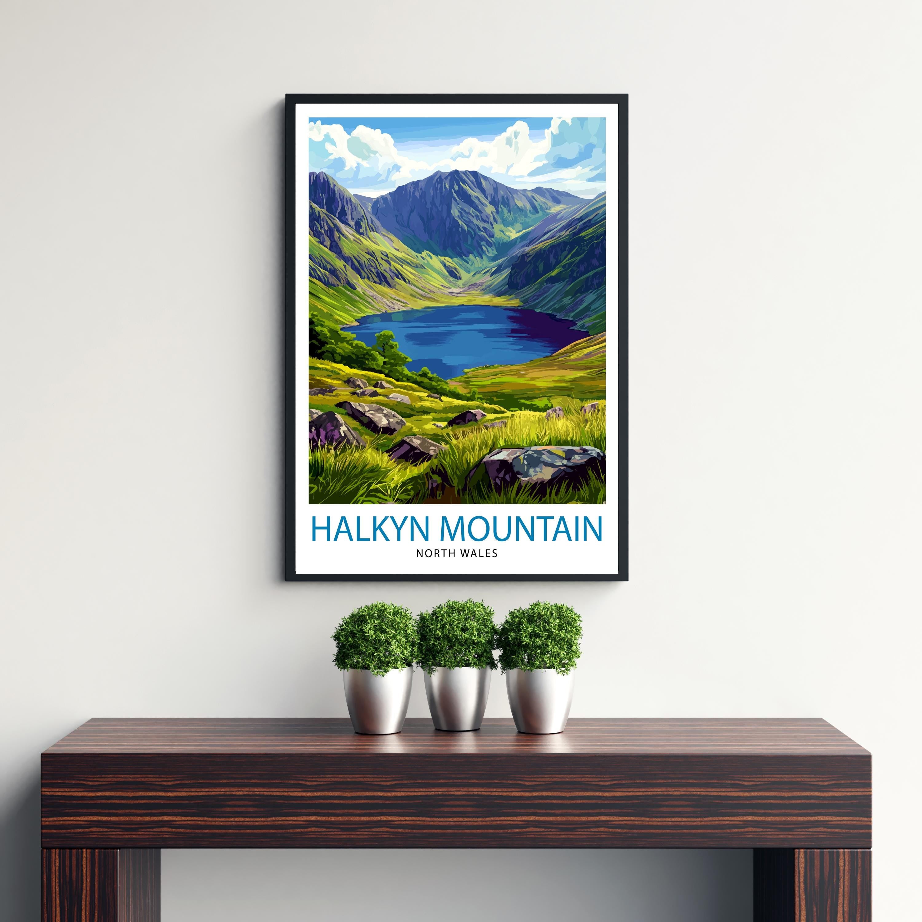 Halkyn Mountain Travel Poster Wales Landscape Art Halkyn Mountain Print Scenic North Wales Poster