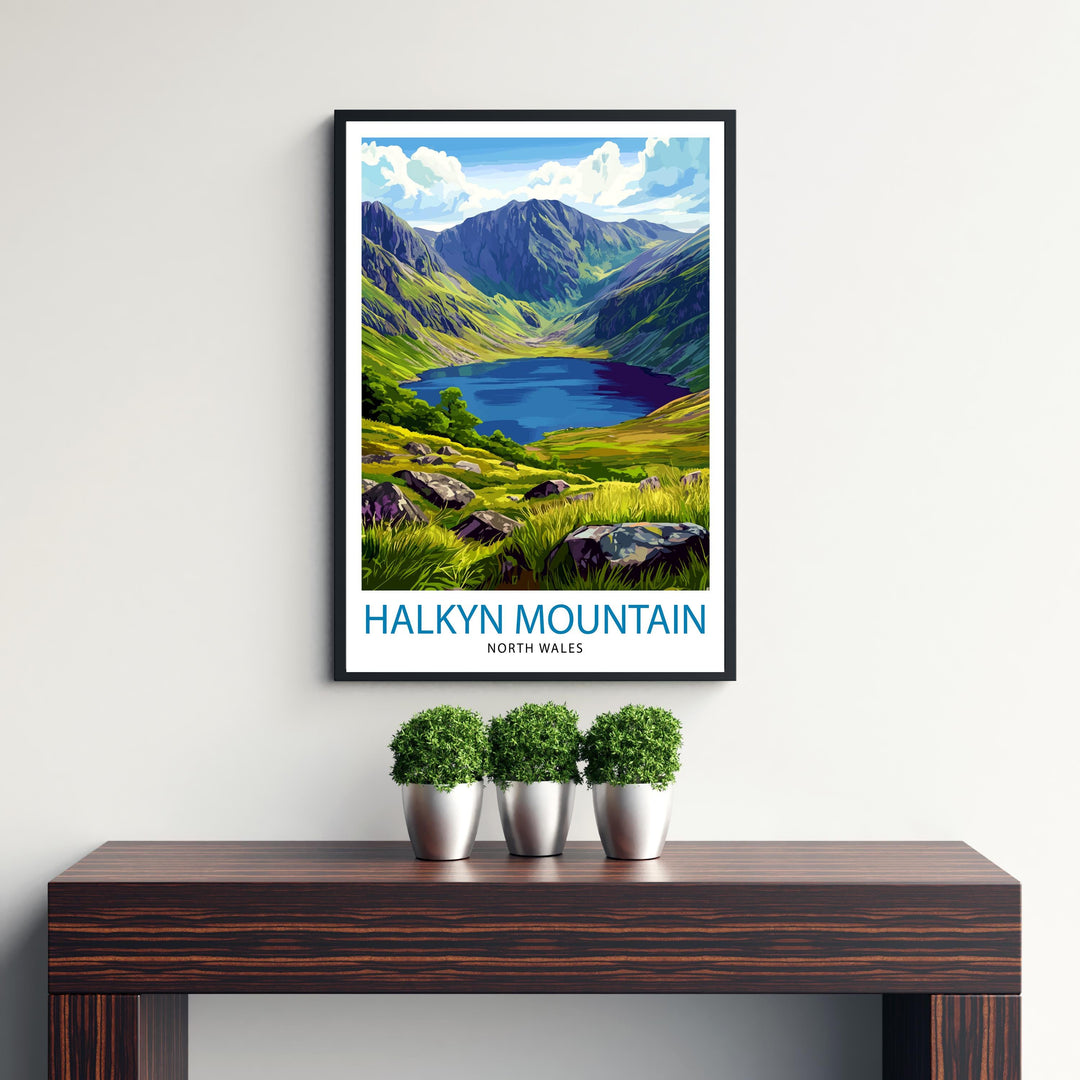 Halkyn Mountain Travel Poster Wales Landscape Art Halkyn Mountain Print Scenic North Wales Poster