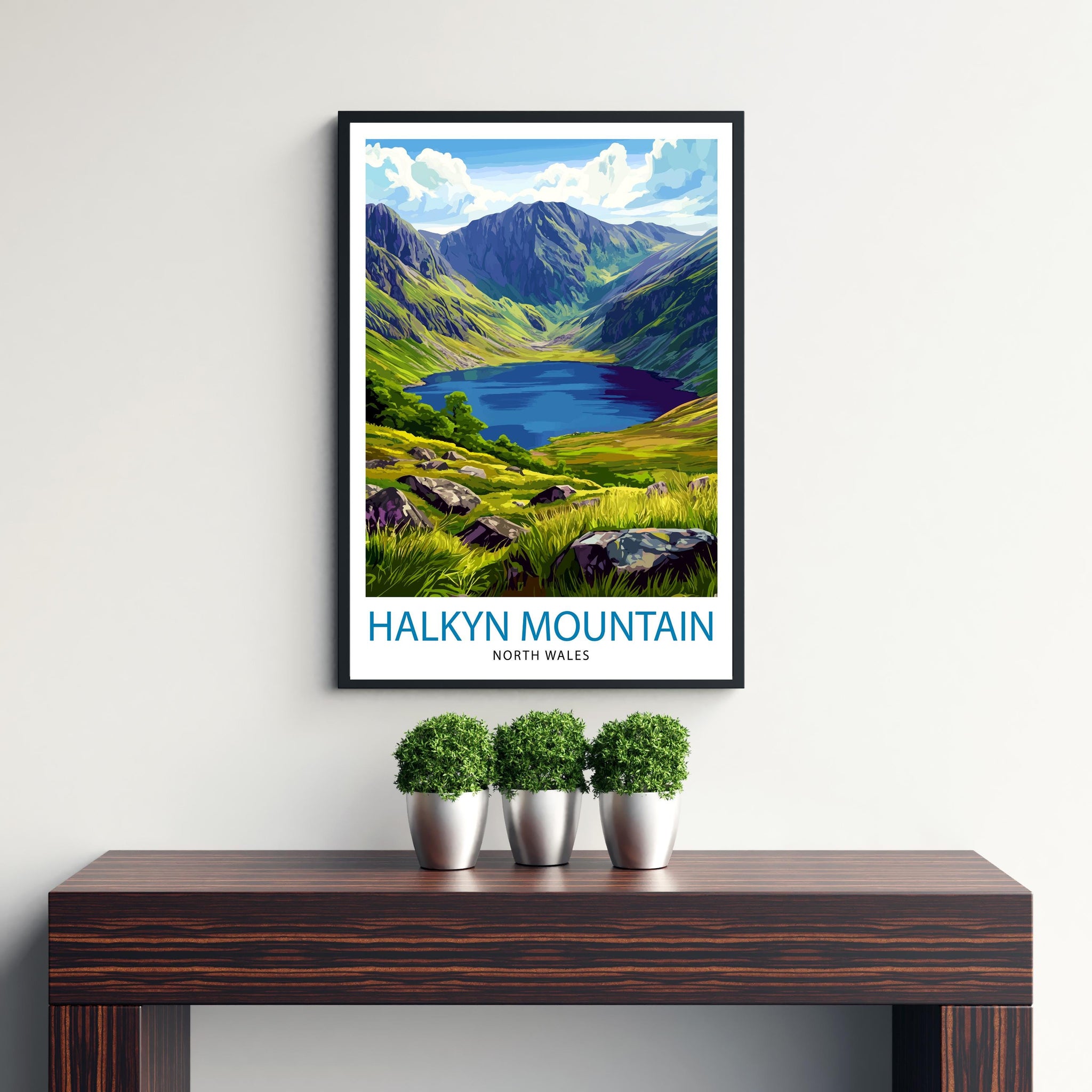 Halkyn Mountain Travel Poster Wales Landscape Art Halkyn Mountain Print Scenic North Wales Poster