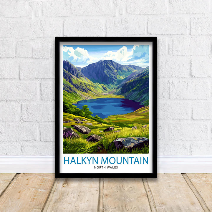 Halkyn Mountain Travel Poster Wales Landscape Art Halkyn Mountain Print Scenic North Wales Poster