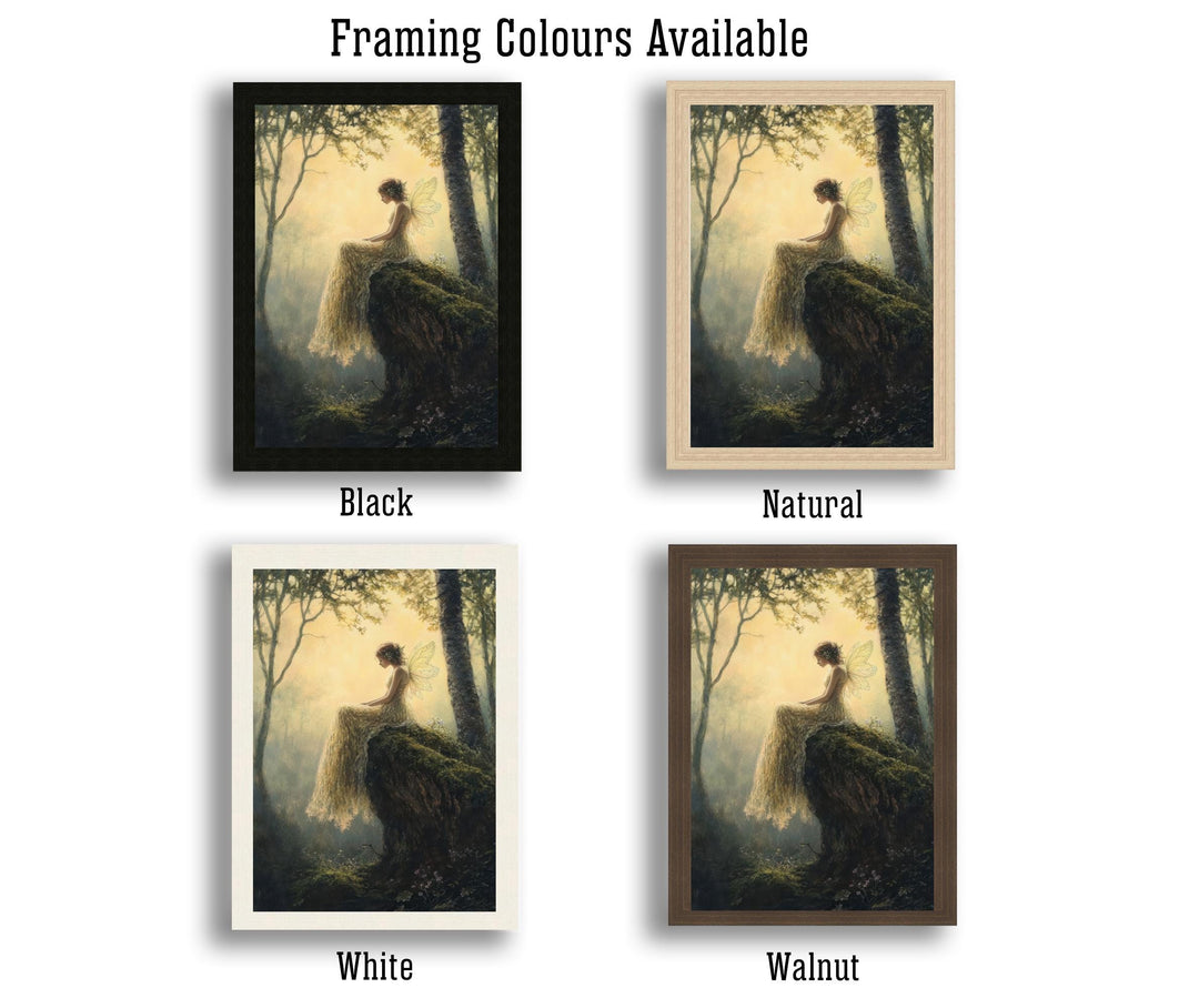 Fairy Dewdrop Woodland Art Print Cottagecore & Dark Academia Decor Whimsical Forest Wall Art Vintage Nature Poster for Enchanted Rustic
