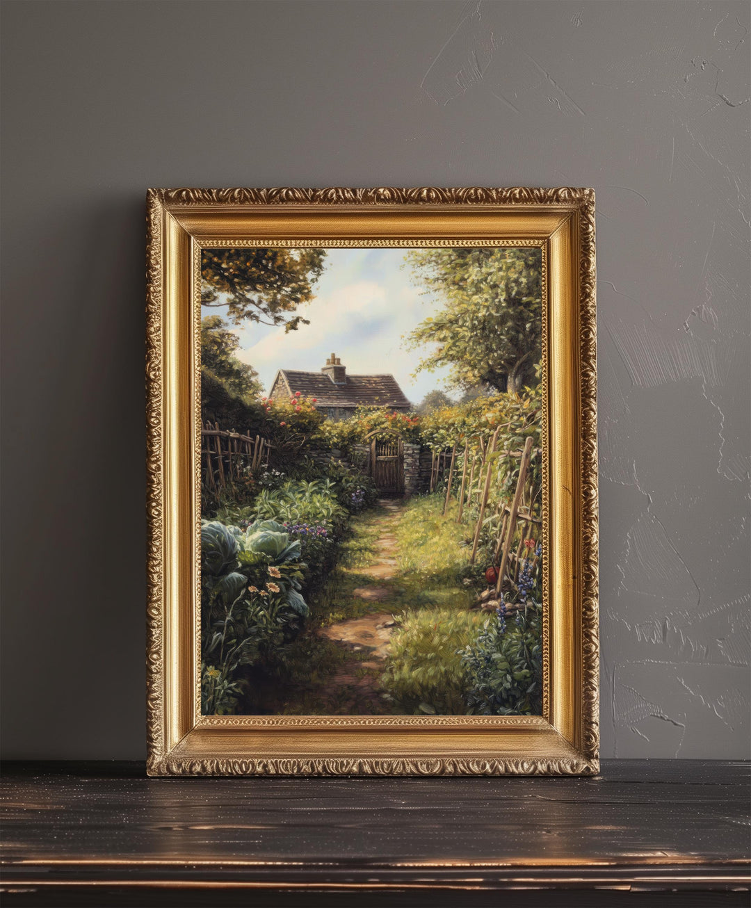 Victorian Vegetable Garden Art Print Cottagecore Decor Rustic Garden Wall Art Vintage Nature Poster for Cozy Homes and Nature Inspired