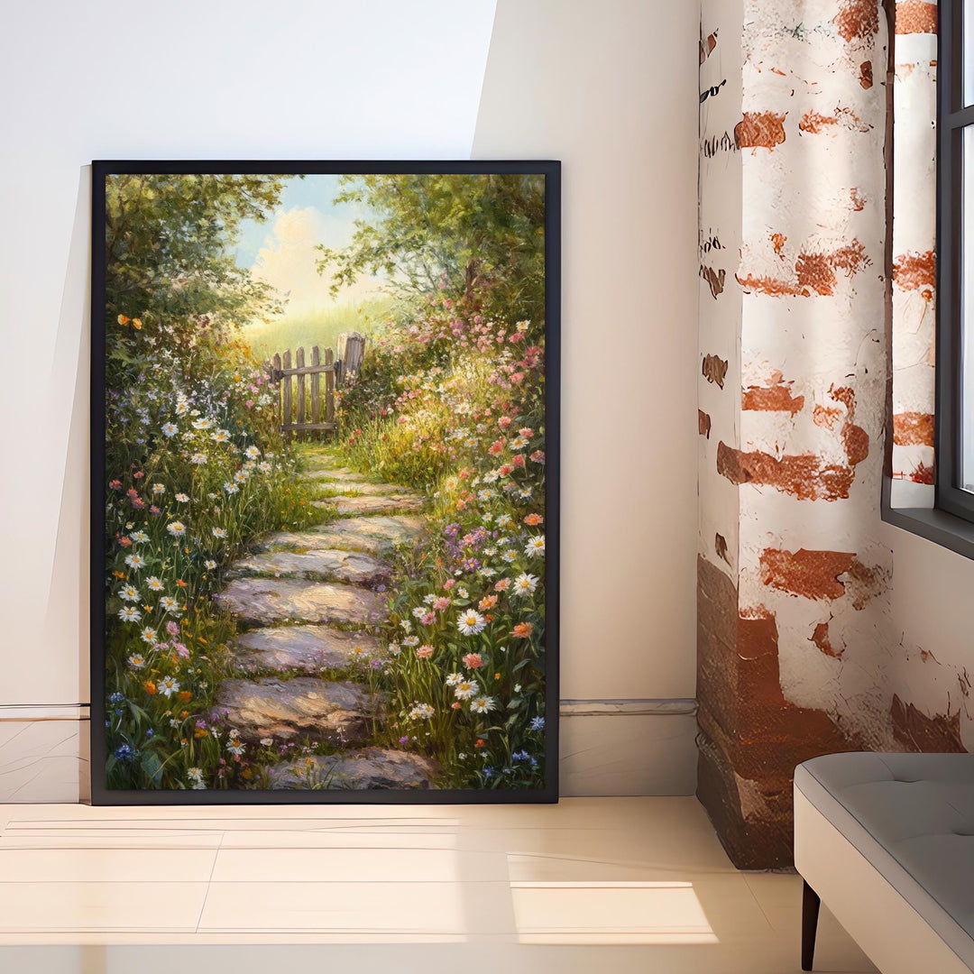 Victorian Wild Garden Art Print Cottagecore Decor Overgrown Garden Wall Art Vintage Nature Poster for Cozy Homes and Nature Inspired Spaces
