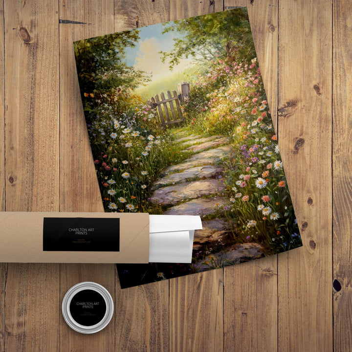 Victorian Wild Garden Art Print Cottagecore Decor Overgrown Garden Wall Art Vintage Nature Poster for Cozy Homes and Nature Inspired Spaces