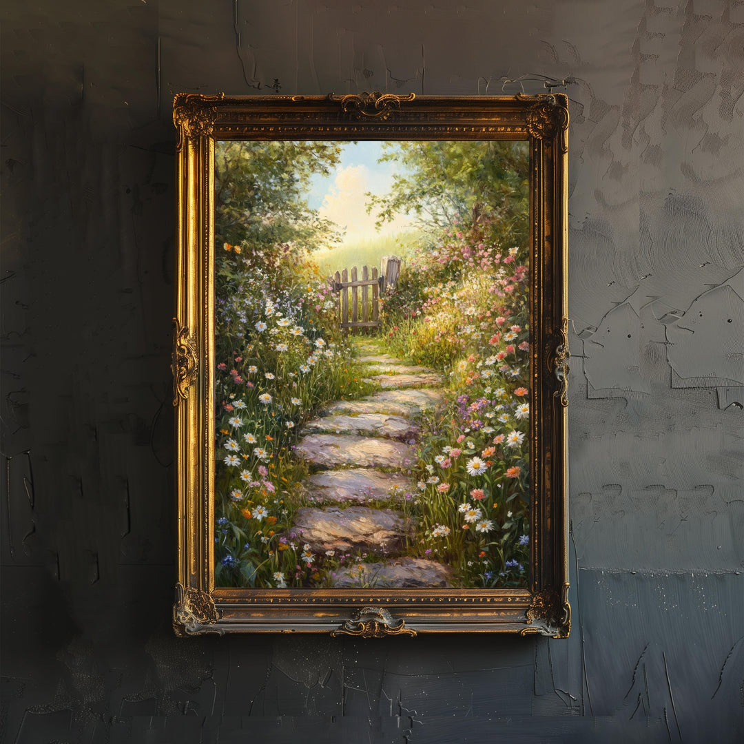 Victorian Wild Garden Art Print Cottagecore Decor Overgrown Garden Wall Art Vintage Nature Poster for Cozy Homes and Nature Inspired Spaces