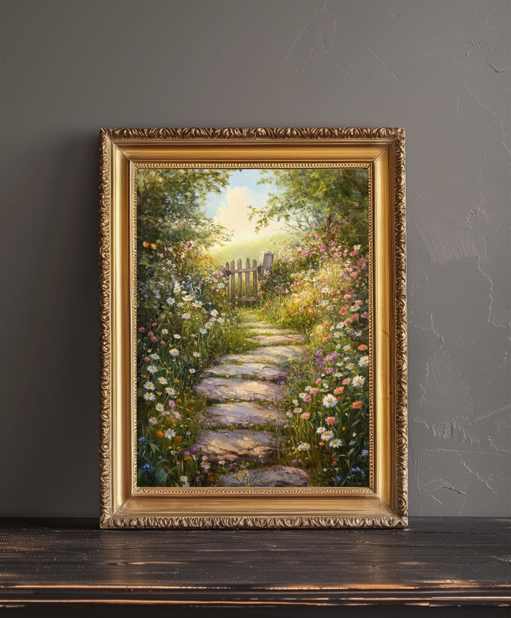Victorian Wild Garden Art Print Cottagecore Decor Overgrown Garden Wall Art Vintage Nature Poster for Cozy Homes and Nature Inspired Spaces