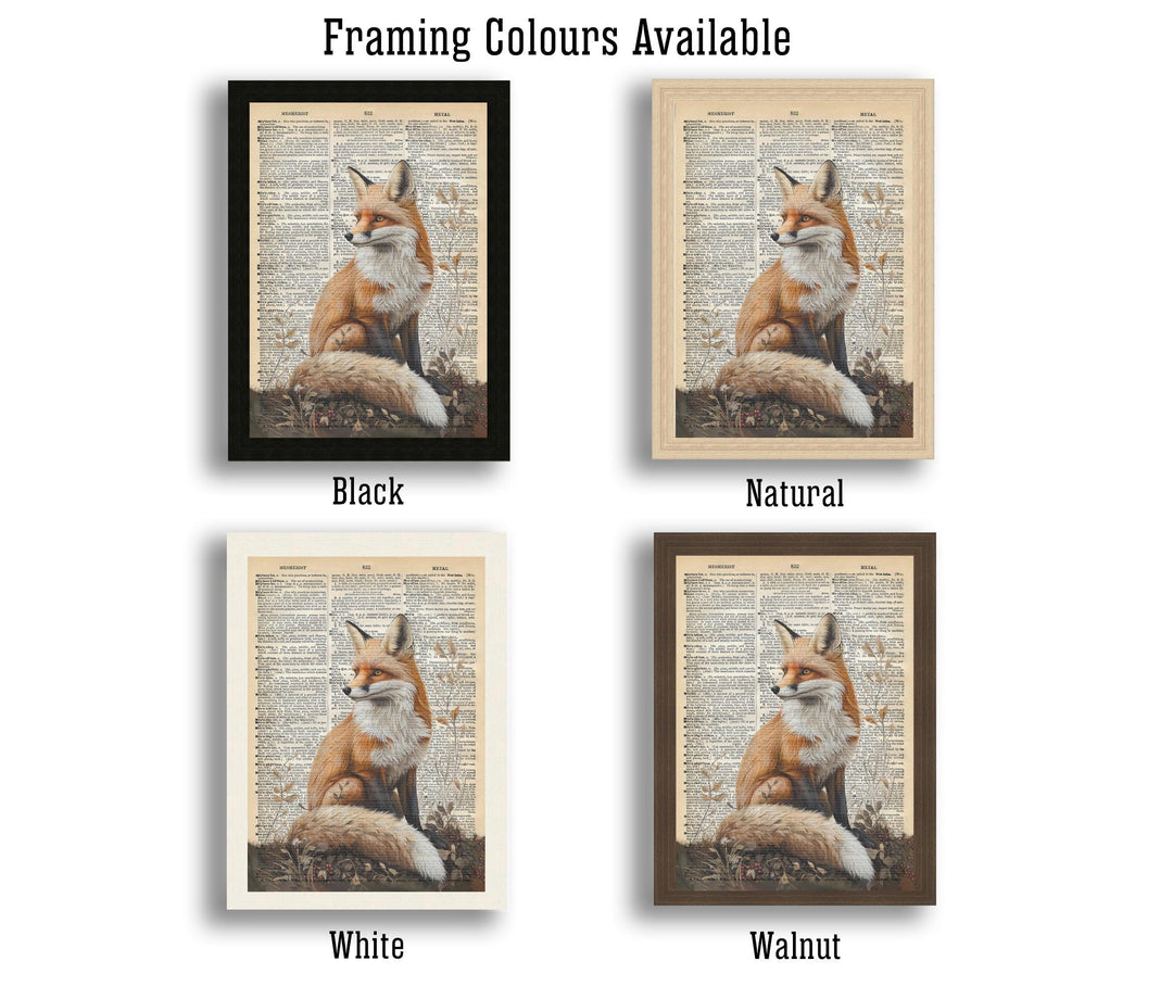 Red Fox Encyclopedia Poster Vintage Nature Wall Art Cottagecore Decor Scientific Animal Illustration Print for Cozy Homes and Nature
