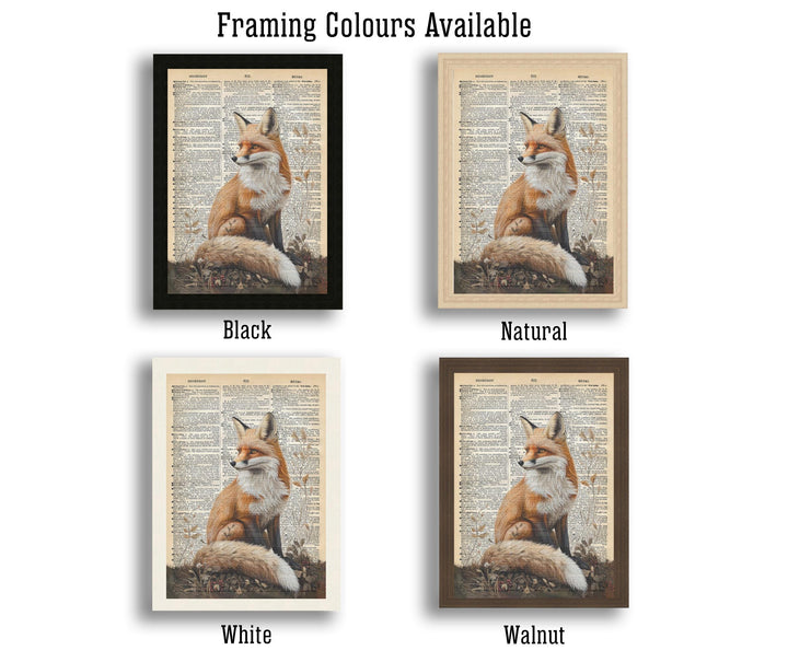 Red Fox Encyclopedia Poster Vintage Nature Wall Art Cottagecore Decor Scientific Animal Illustration Print for Cozy Homes and Nature