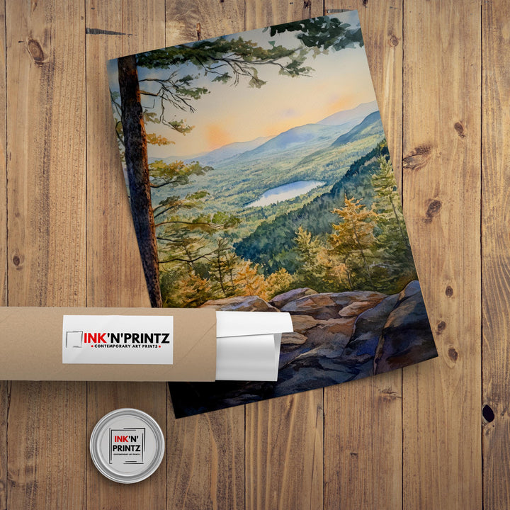 Catskill Mountains Watercolor Painting New York Landscape Art Catskill Print Scenic Mountain Decor