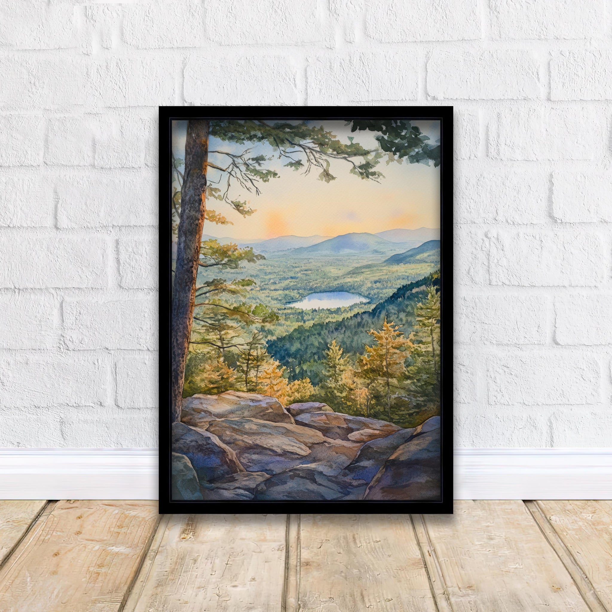 Catskill Mountains Watercolor Painting New York Landscape Art Catskill Print Scenic Mountain Decor