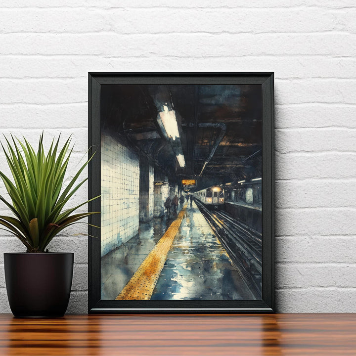 New York City Watercolor Poster NYC Skyline Art New York Print Scenic Cityscape Watercolor Decor