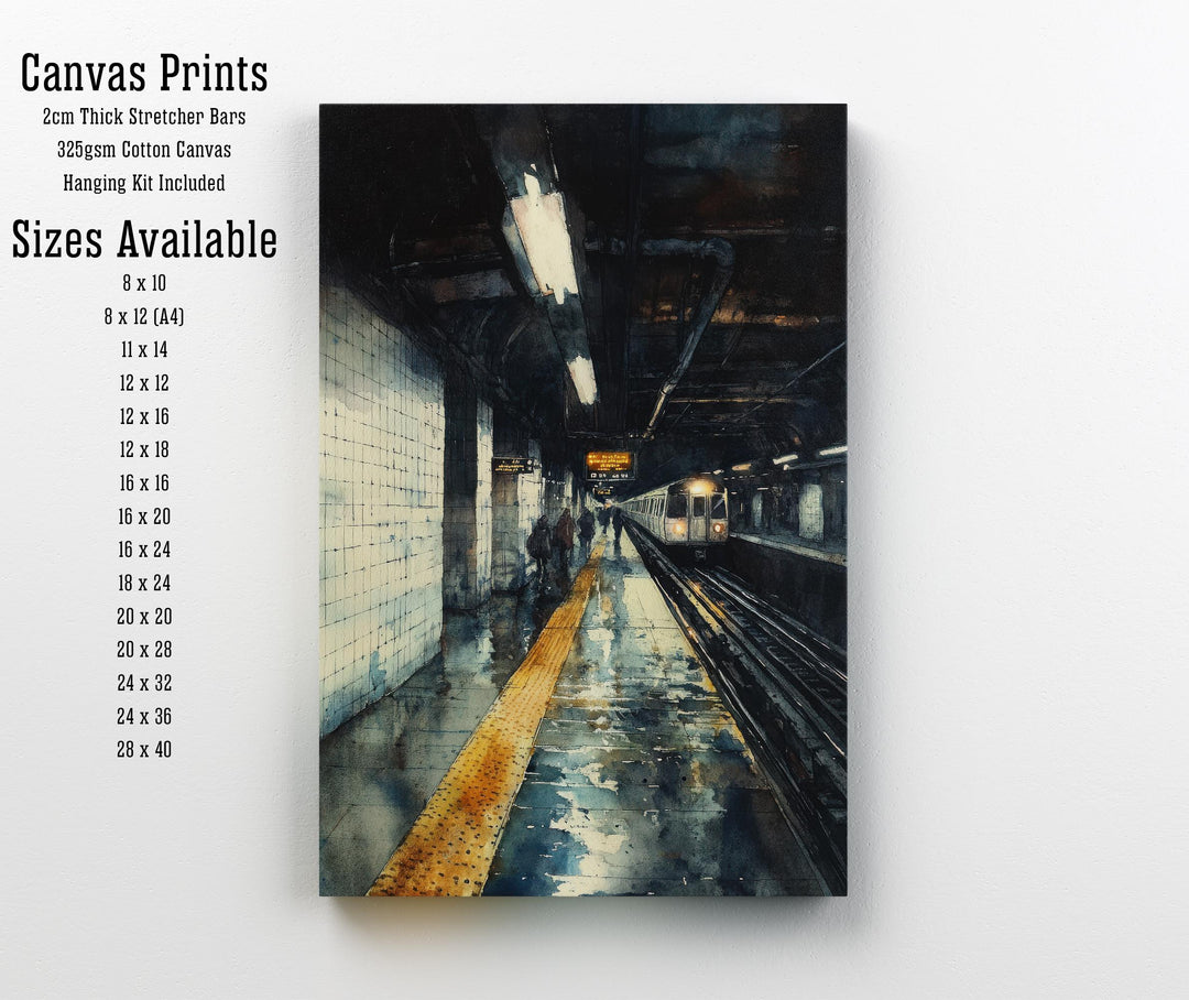 New York City Watercolor Poster NYC Skyline Art New York Print Scenic Cityscape Watercolor Decor