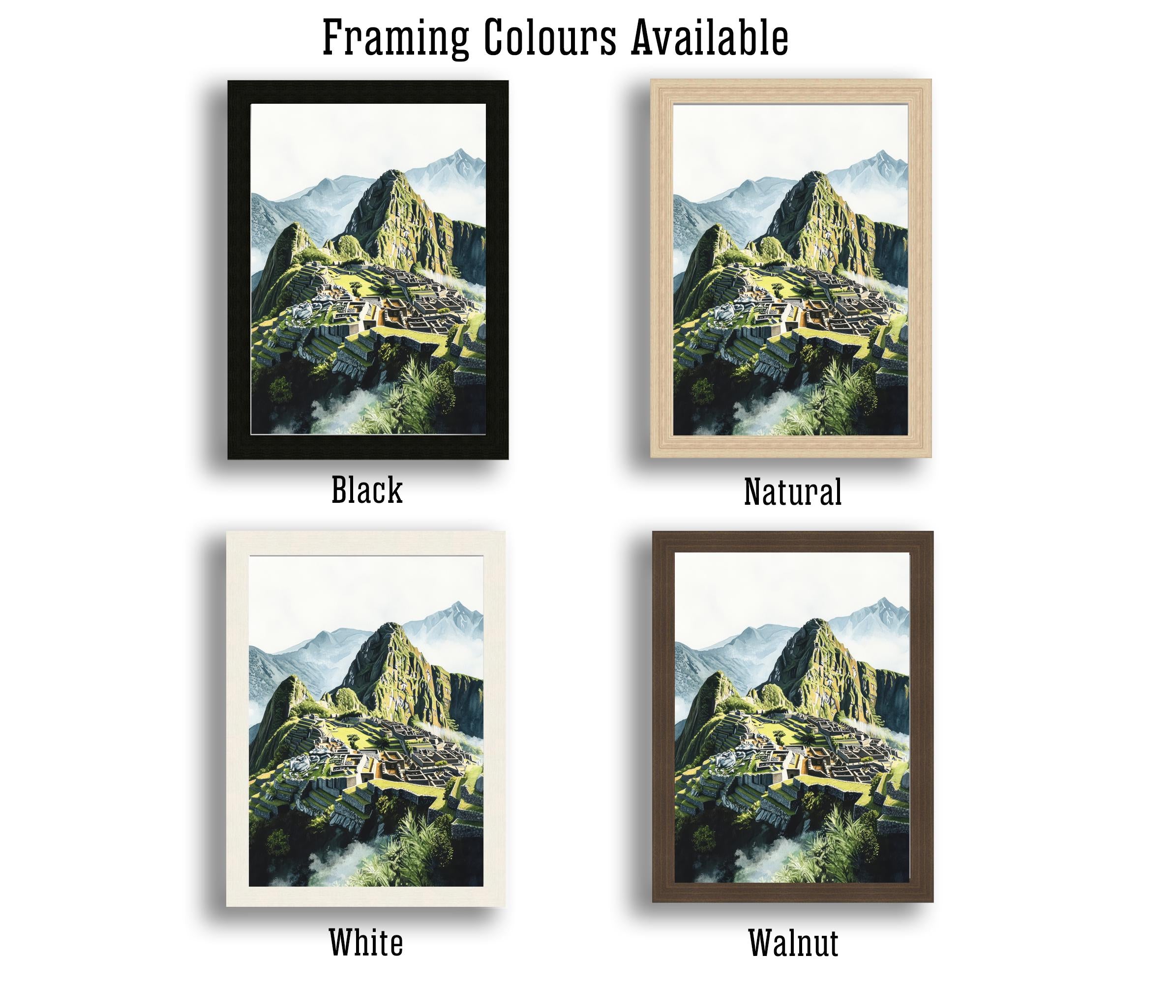 Machu Picchu Watercolor Painting Peru Landscape Art Machu Picchu Print Scenic Inca Ruins Decor