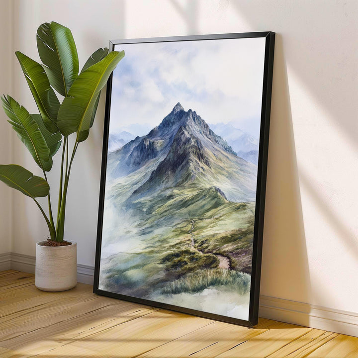 Scafell Pike Watercolor Painting Lake District Art Scafell Pike Print Scenic Mountain Watercolor UK Landscape Decor