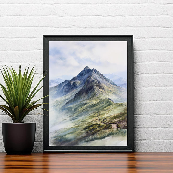 Scafell Pike Watercolor Painting Lake District Art Scafell Pike Print Scenic Mountain Watercolor UK Landscape Decor
