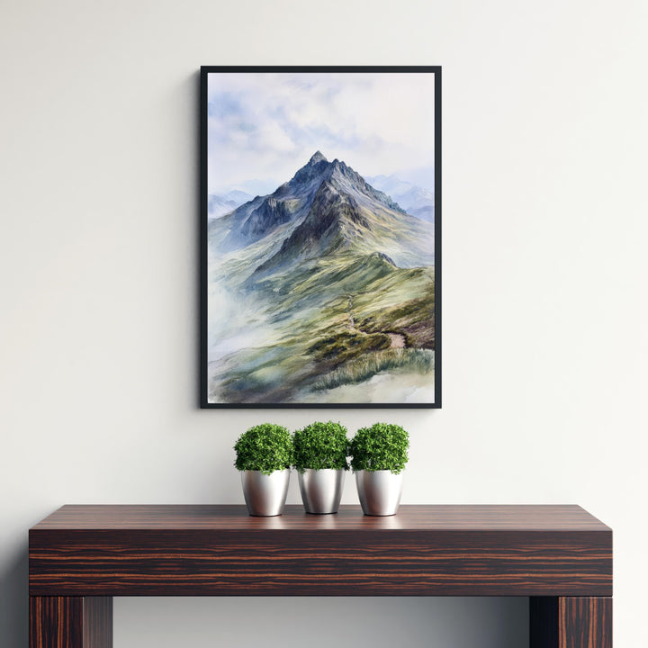 Scafell Pike Watercolor Painting Lake District Art Scafell Pike Print Scenic Mountain Watercolor UK Landscape Decor