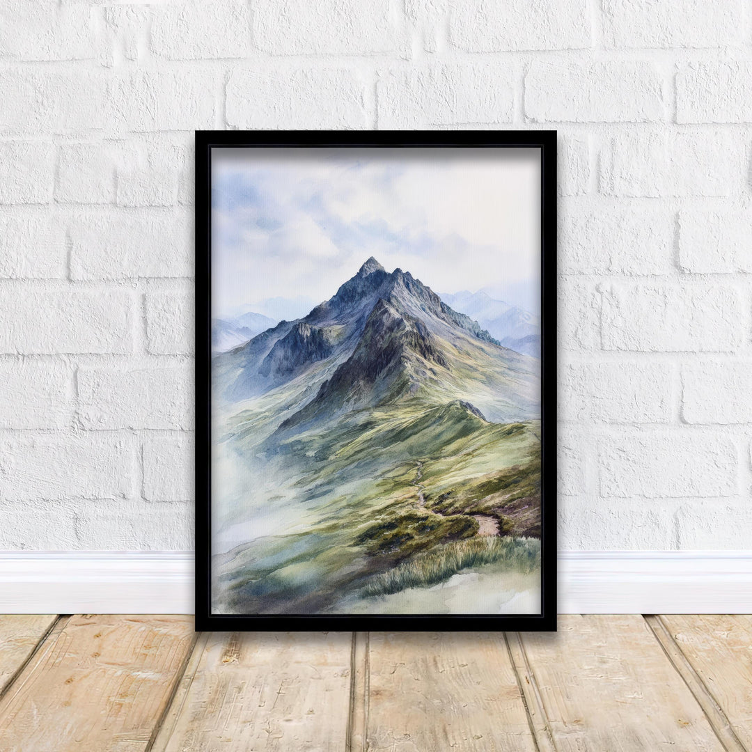 Scafell Pike Watercolor Painting Lake District Art Scafell Pike Print Scenic Mountain Watercolor UK Landscape Decor