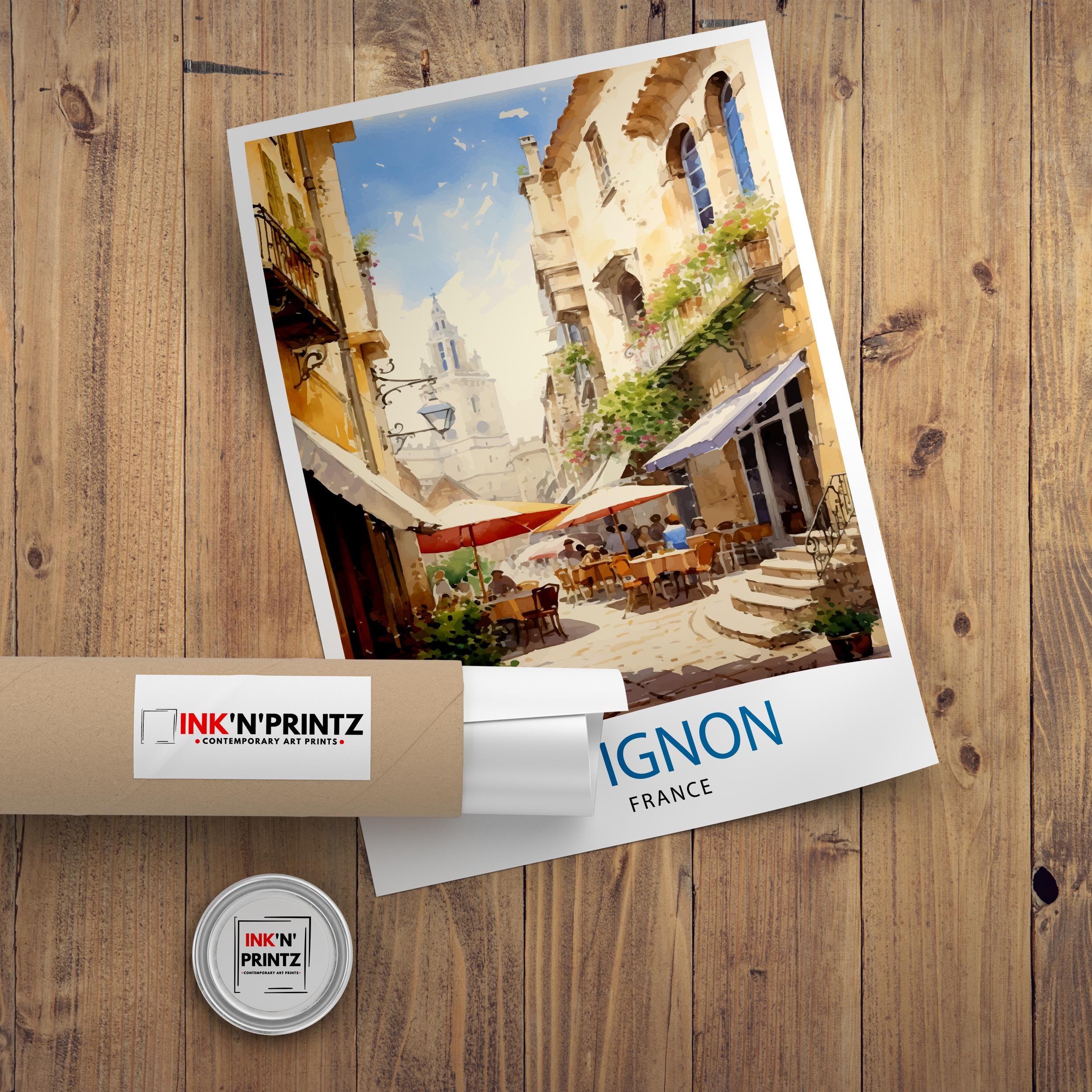 Avignon France Travel Print , Avignon Wall Decor, Avignon Home Living Decor, Avignon France Illustration, Travel Poster Gift for Avignon