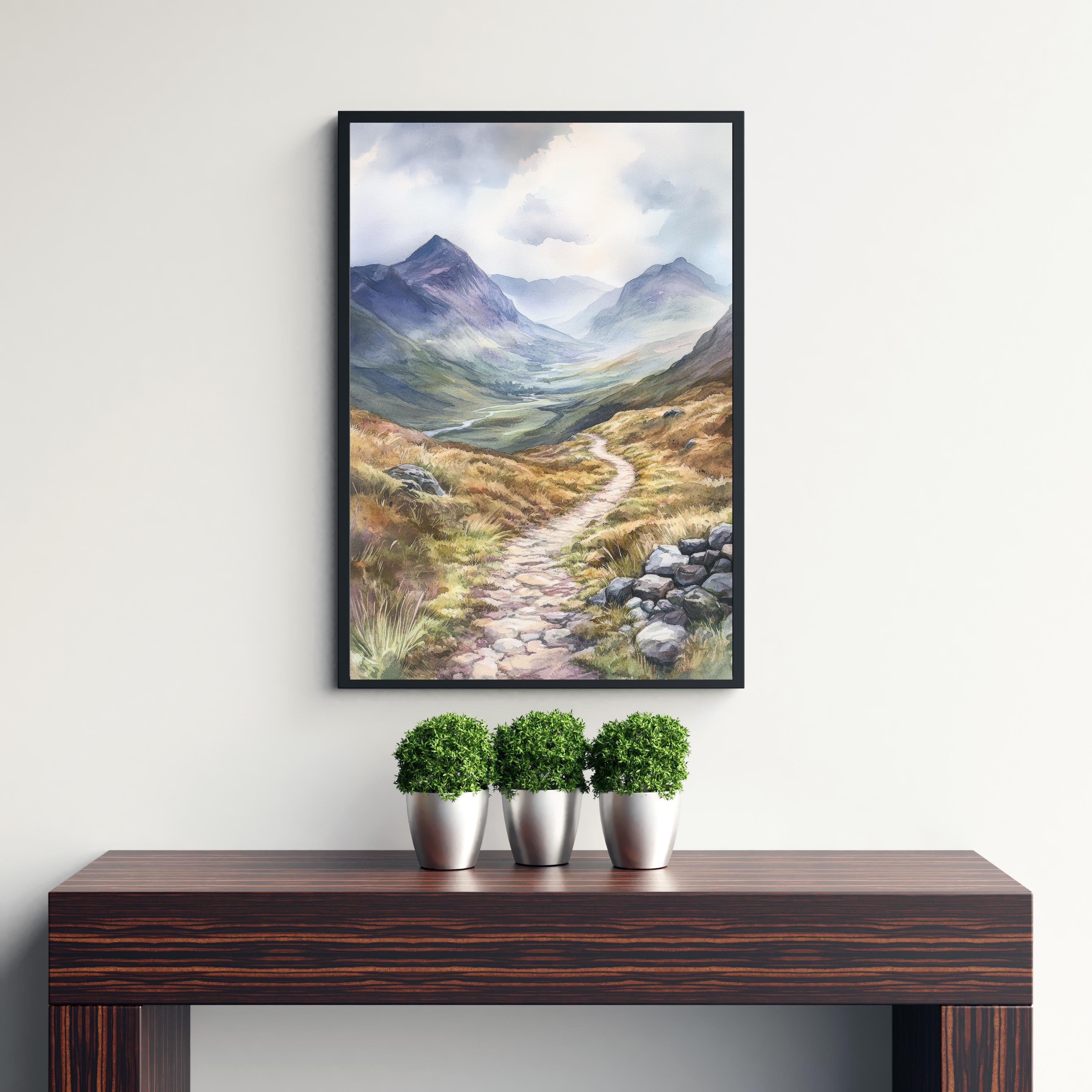 West Highland Way Watercolor Painting Scottish Landscape Art West Highland Way Print Scenic Scotland Decor