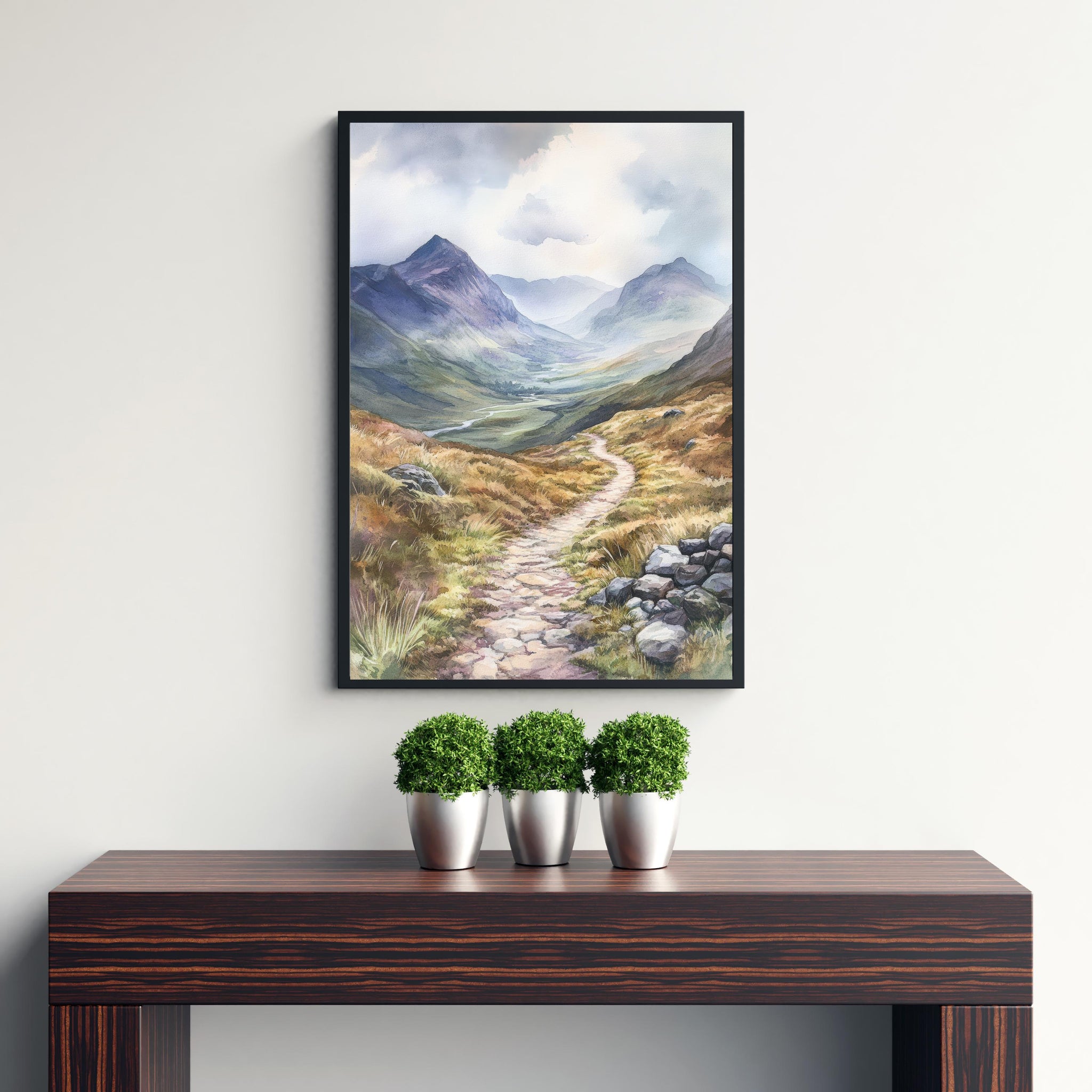 West Highland Way Watercolor Painting Scottish Landscape Art West Highland Way Print Scenic Scotland Decor