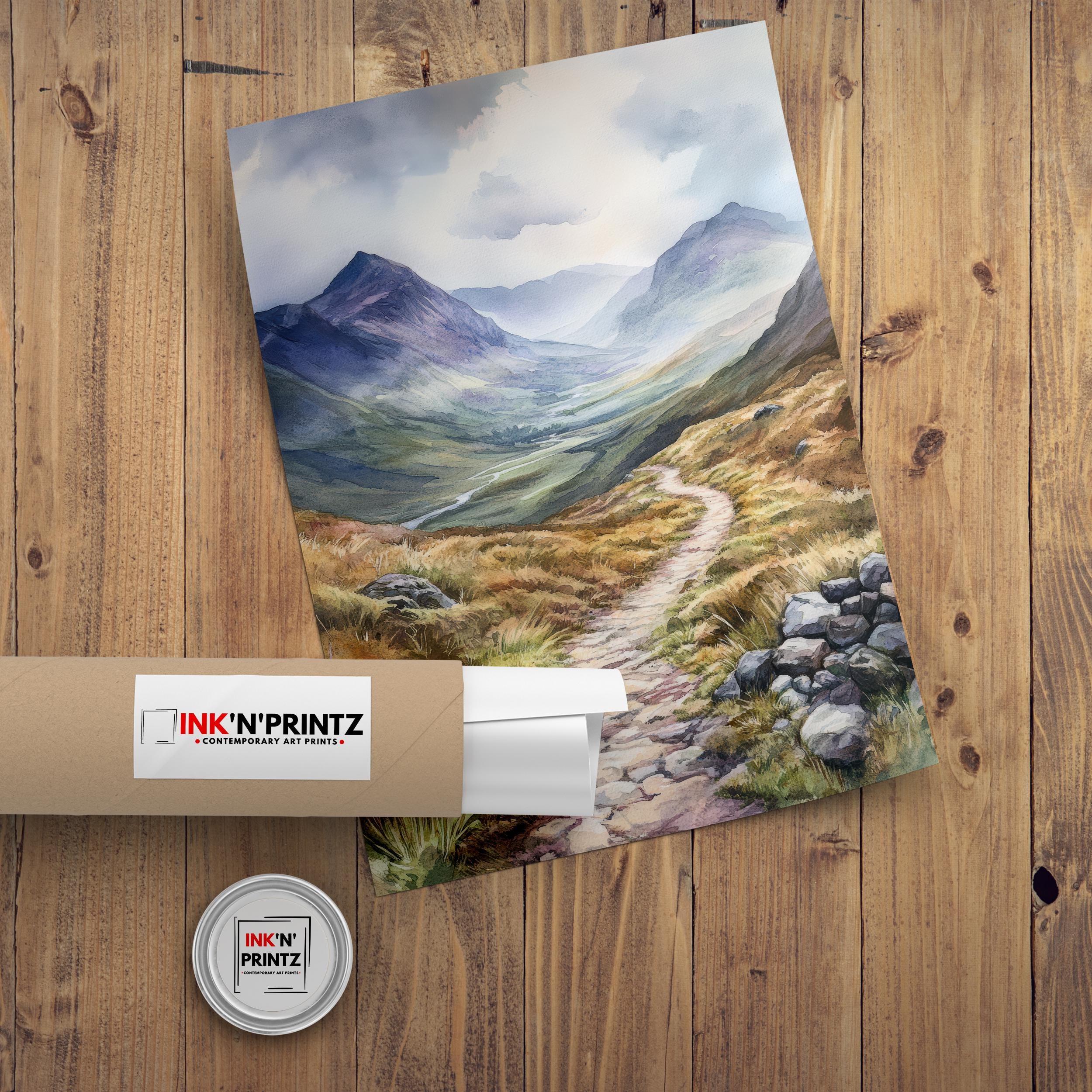 West Highland Way Watercolor Painting Scottish Landscape Art West Highland Way Print Scenic Scotland Decor