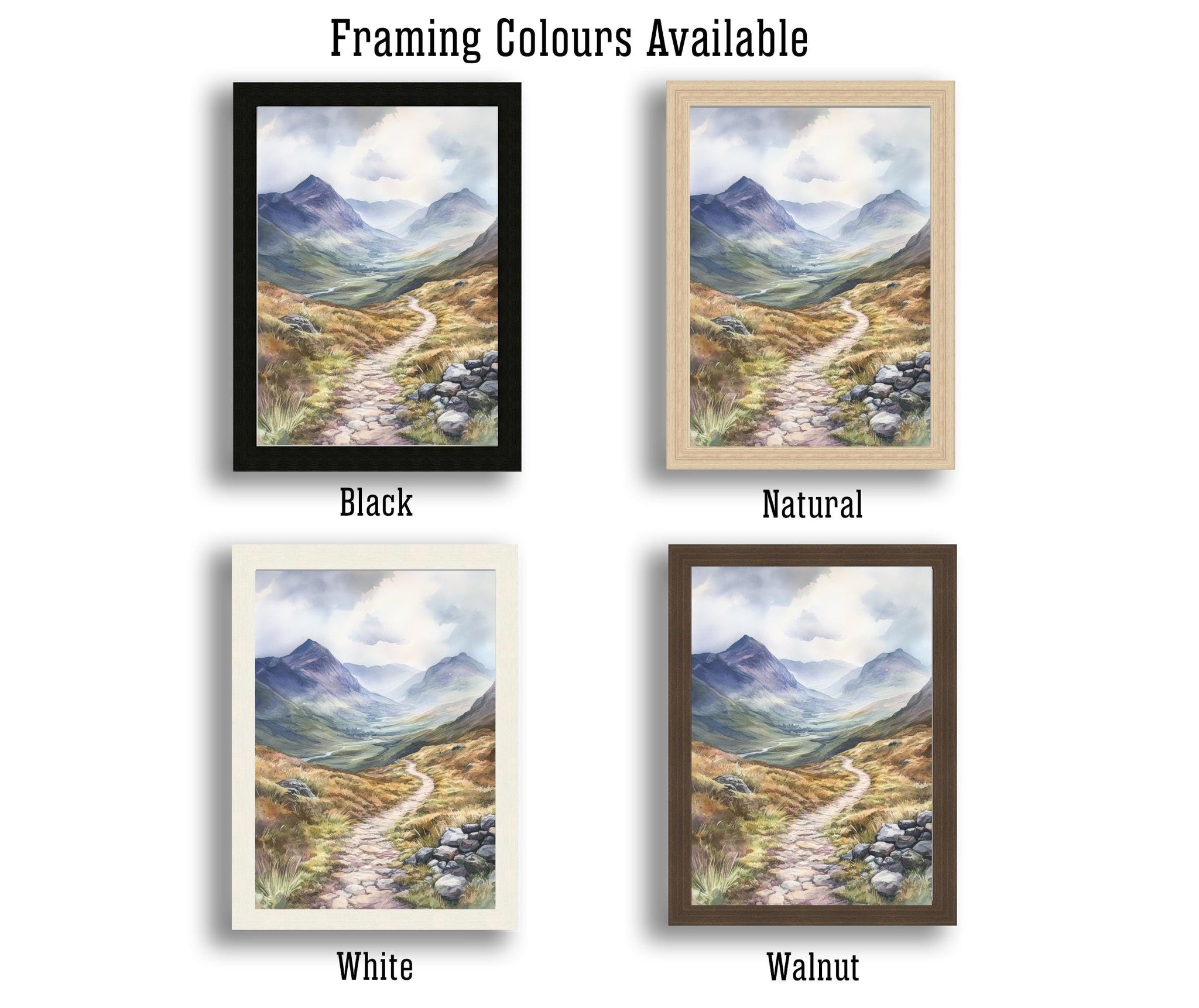 West Highland Way Watercolor Painting Scottish Landscape Art West Highland Way Print Scenic Scotland Decor