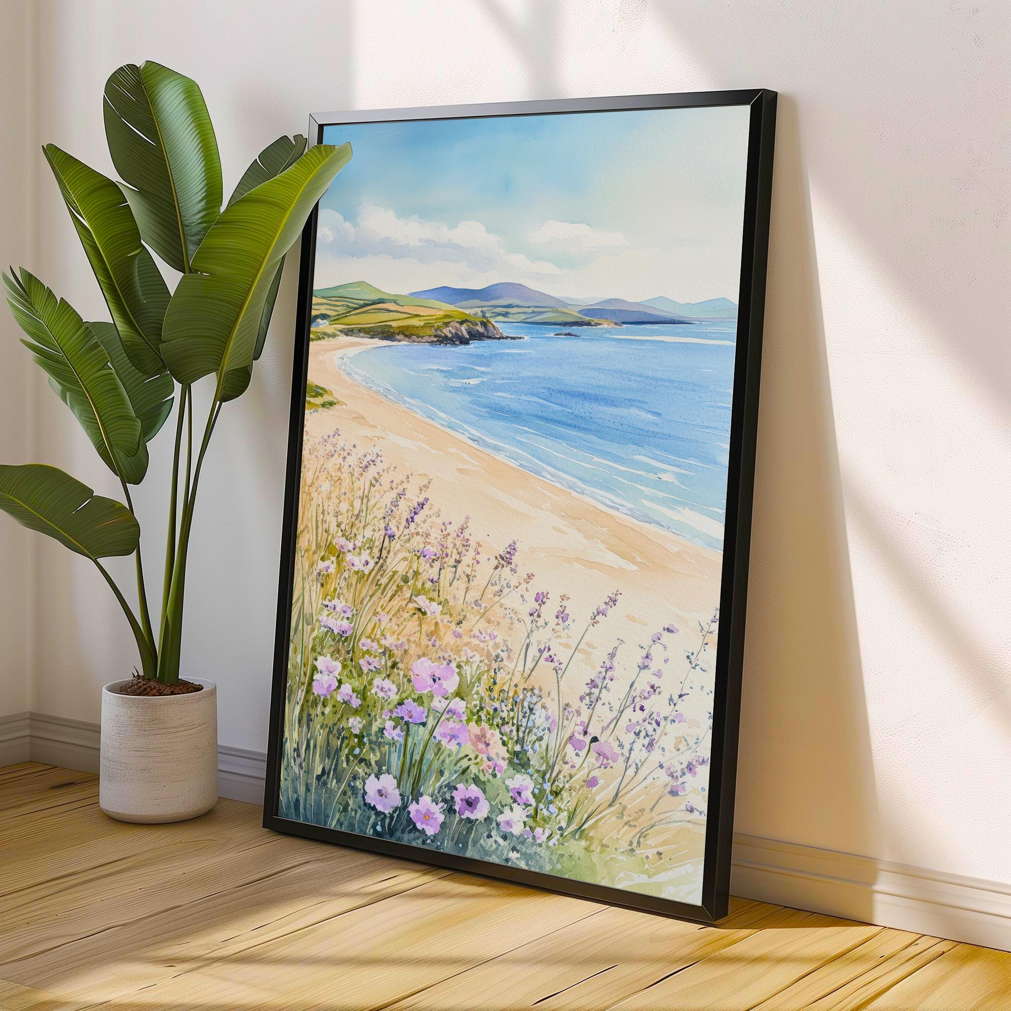 Caernarfon Beach Watercolor Painting Wales Coastal Art Caernarfon Print Scenic Beach Watercolor Decor