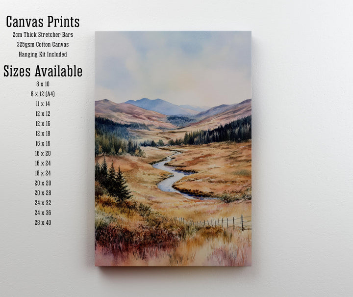 Cairngorms Watercolor Painting Scottish Highlands Art Cairngorms Print Scenic Mountain Watercolor Decor