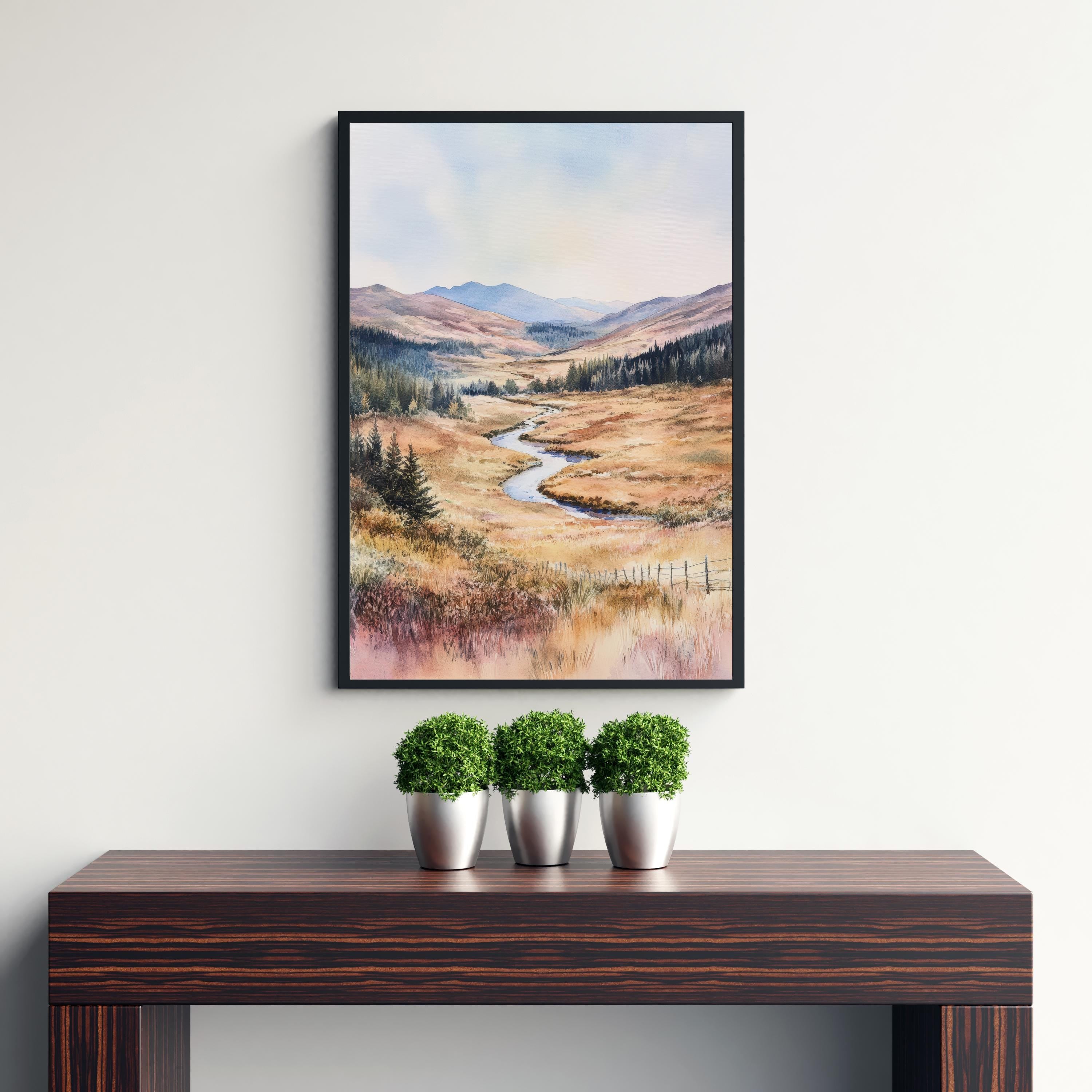 Cairngorms Watercolor Painting Scottish Highlands Art Cairngorms Print Scenic Mountain Watercolor Decor