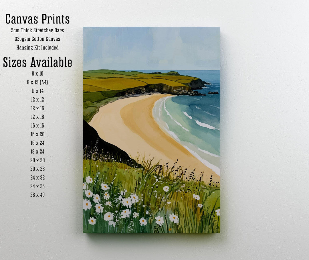 Constantine Bay Travel Poster Cornwall Beach Art Constantine Bay Print Scenic Cornwall Poster Seaside Decor