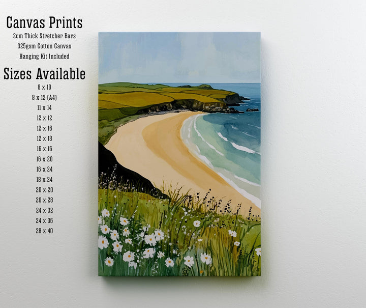 Constantine Bay Travel Poster Cornwall Beach Art Constantine Bay Print Scenic Cornwall Poster Seaside Decor