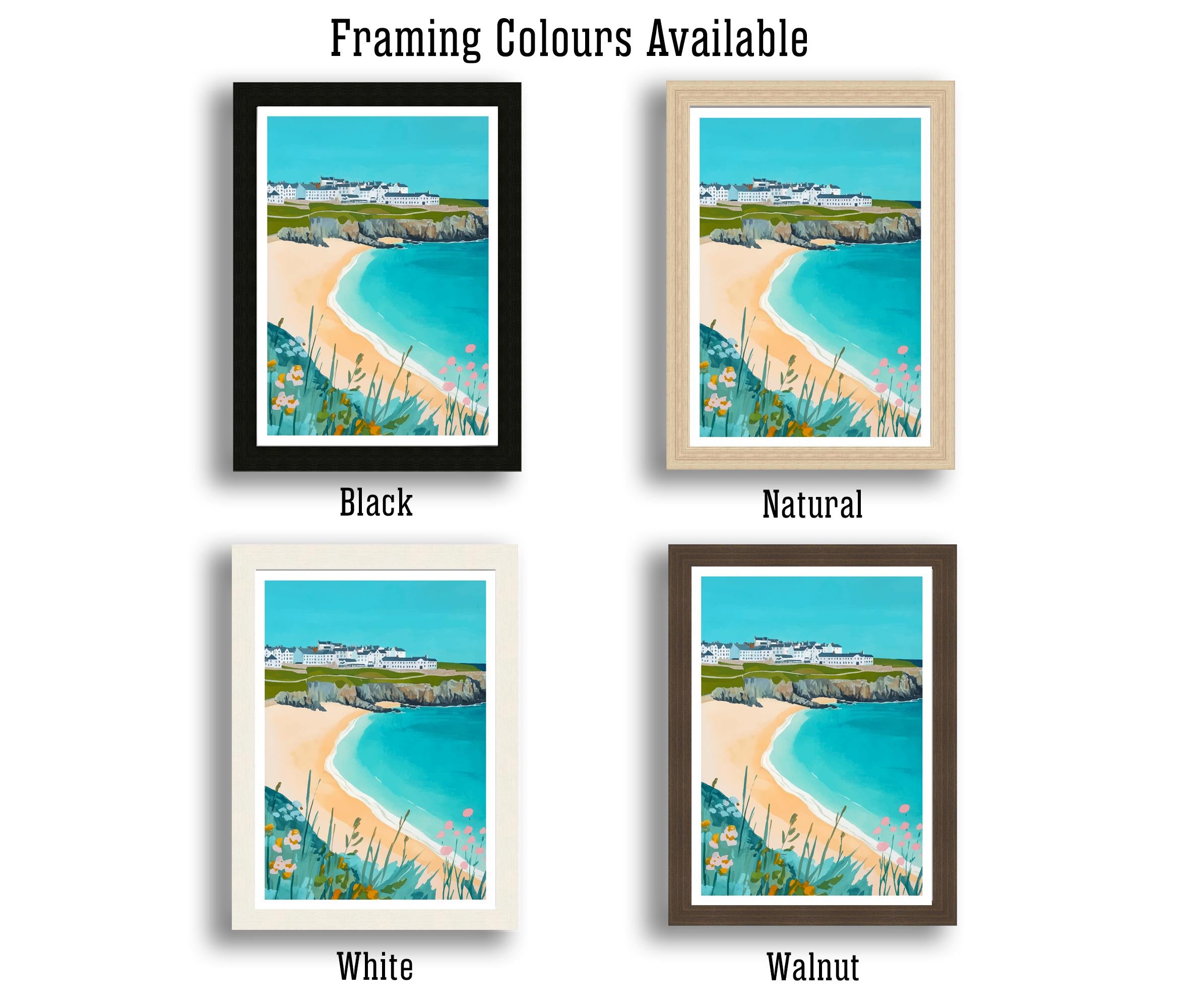 Fistral Beach Travel Poster Cornwall Beach Art Fistral Beach Print Scenic Seaside Poster Cornwall Decor