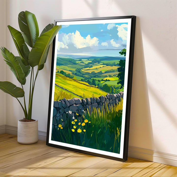 Peak District Travel Poster UK Landscape Art Peak District Print Scenic Countryside Poster British Nature Decor