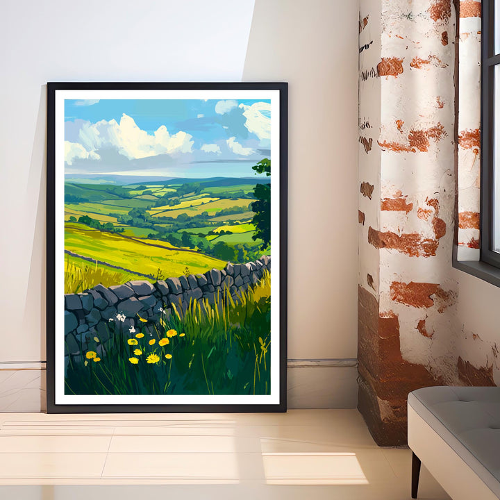 Peak District Travel Poster UK Landscape Art Peak District Print Scenic Countryside Poster British Nature Decor