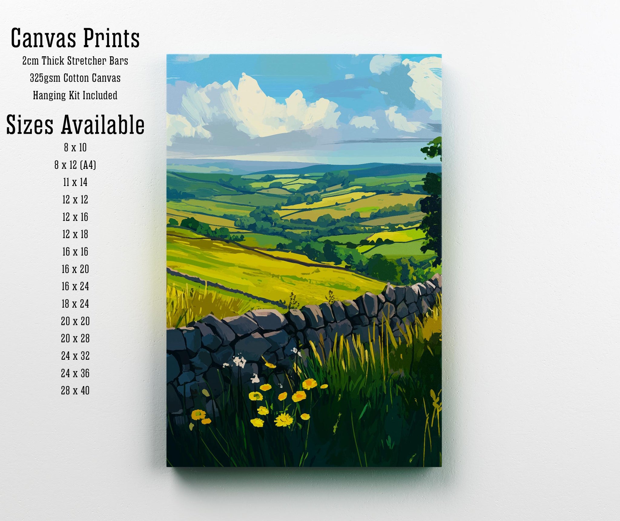Peak District Travel Poster UK Landscape Art Peak District Print Scenic Countryside Poster British Nature Decor