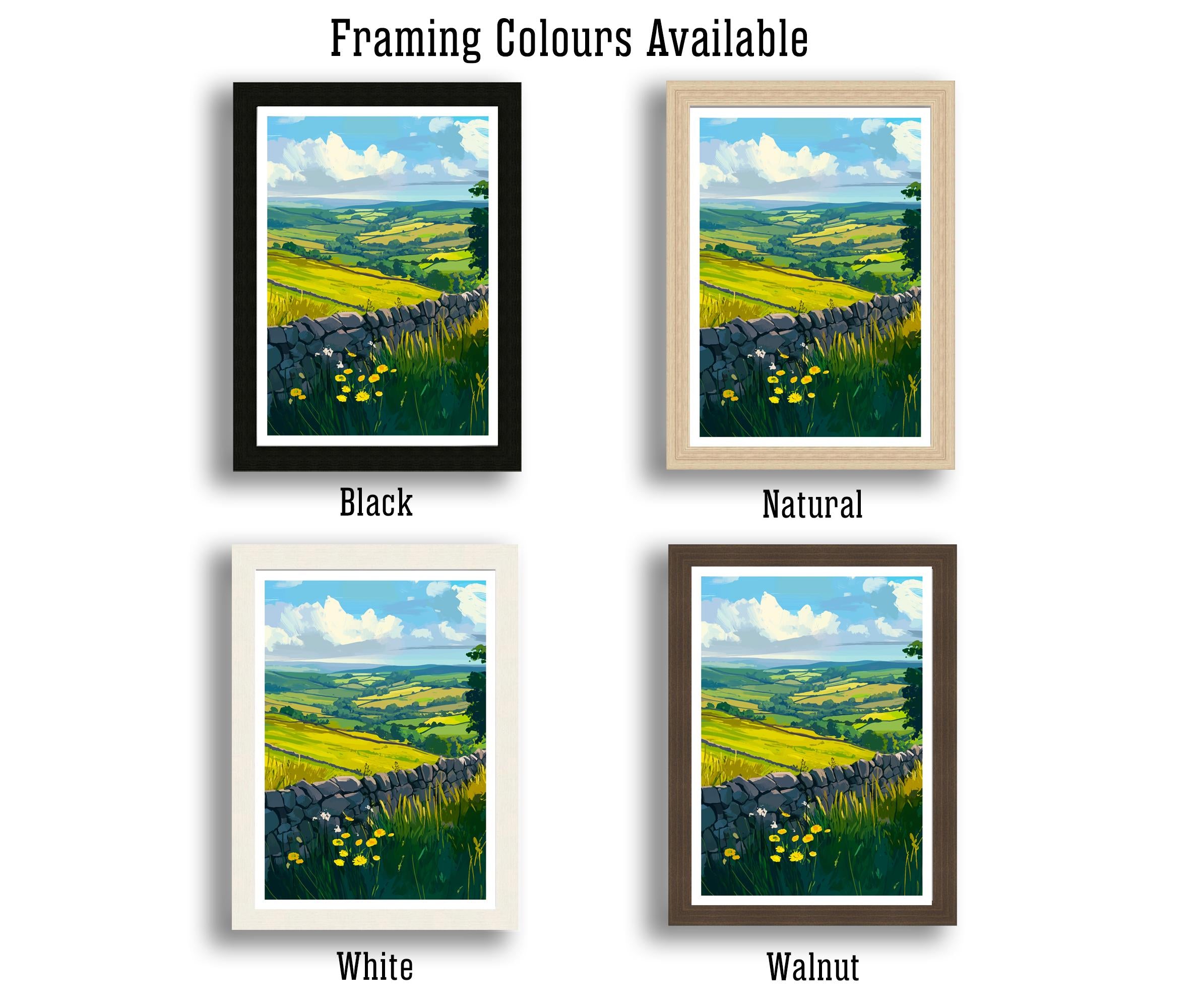 Peak District Travel Poster UK Landscape Art Peak District Print Scenic Countryside Poster British Nature Decor