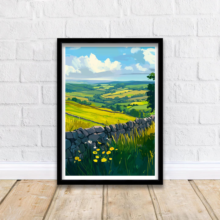 Peak District Travel Poster UK Landscape Art Peak District Print Scenic Countryside Poster British Nature Decor