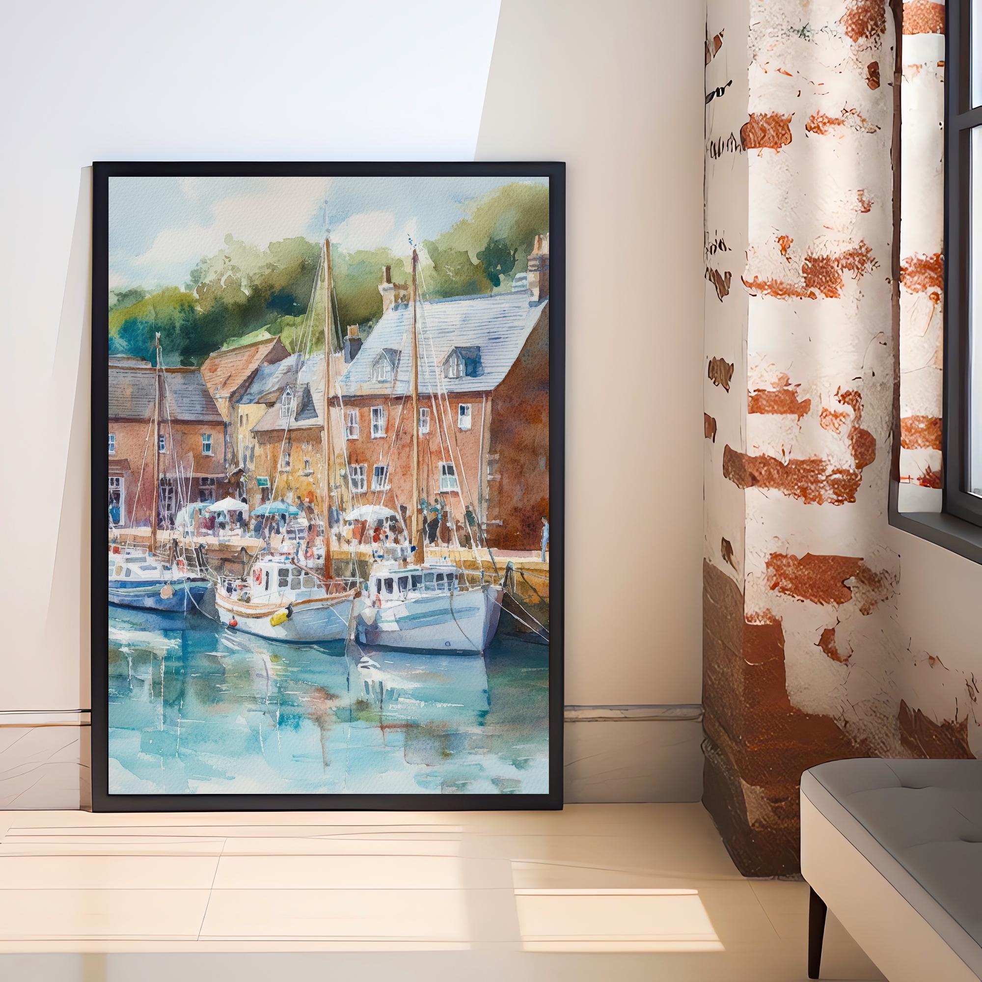Padstow Watercolor Painting Cornwall Village Art Padstow Print Scenic Coastal Decor