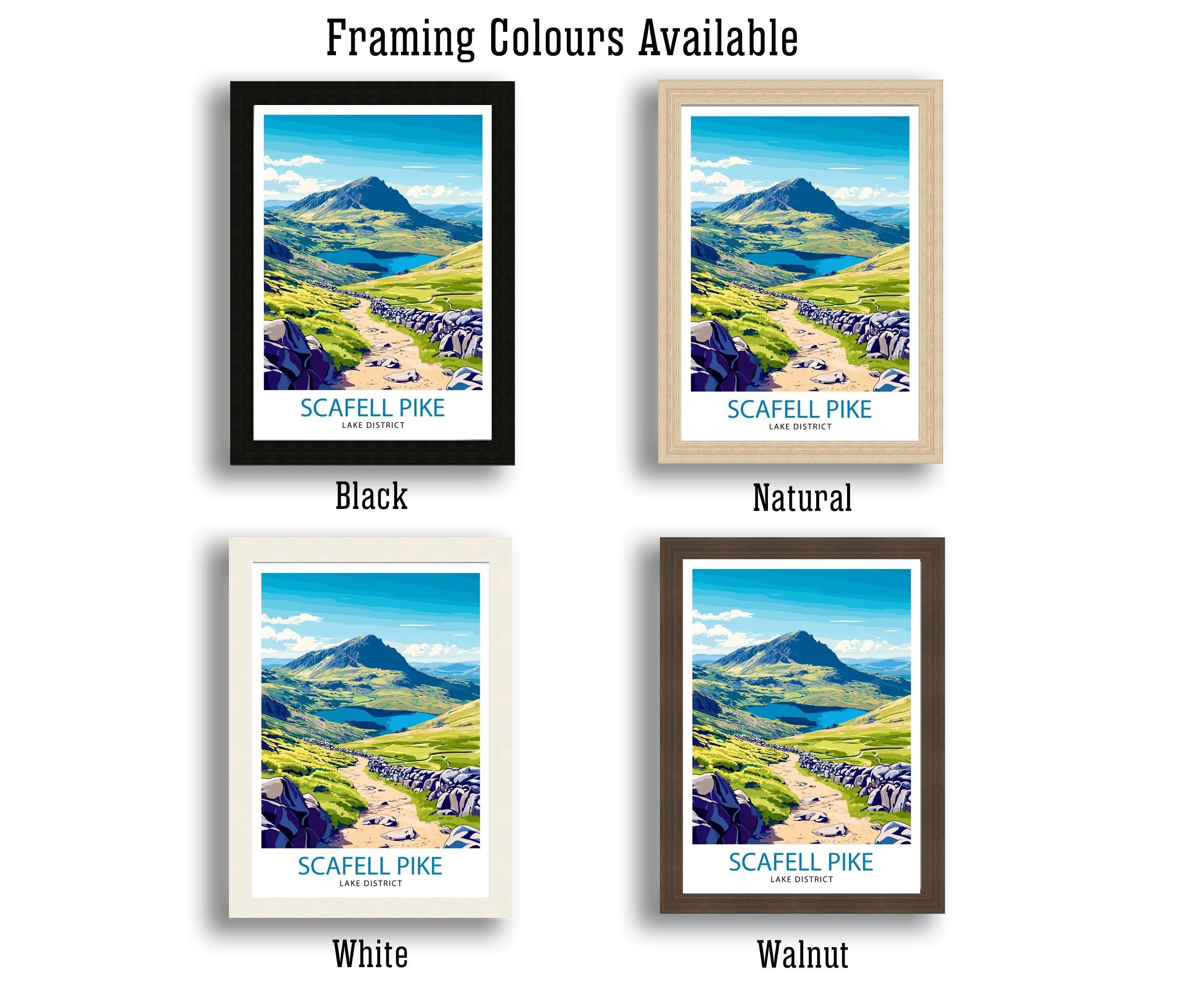 Scafell Pike Lake District Travel Poster Wall Decor Wall Art Scafell Pike Landscape Wall Hanging Home Décor Lake District Gift Art Lovers