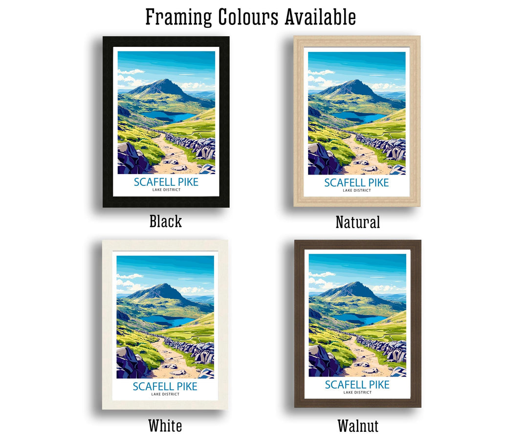 Scafell Pike Lake District Travel Poster Wall Decor Wall Art Scafell Pike Landscape Wall Hanging Home Décor Lake District Gift Art Lovers