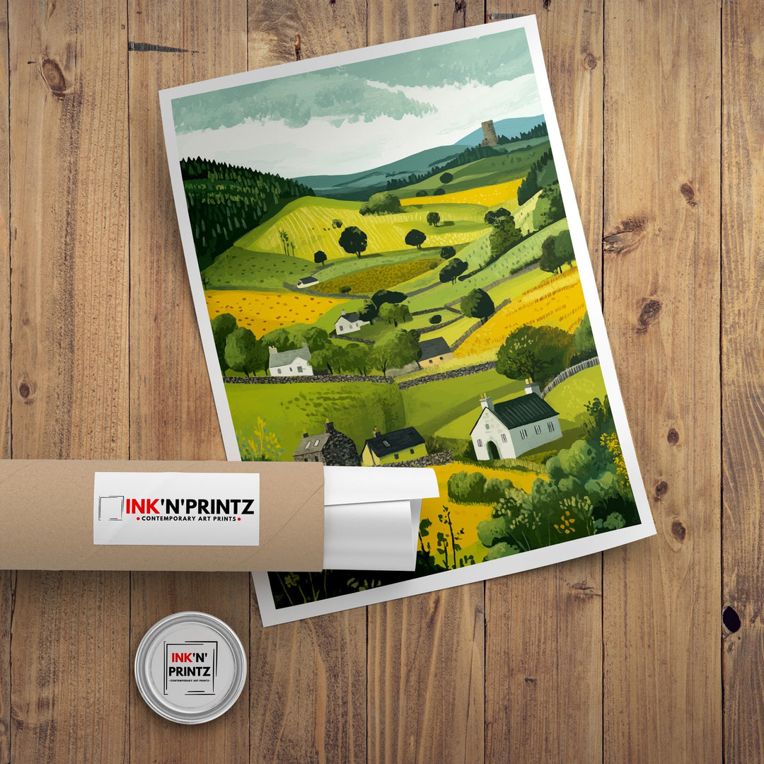 Scottish Highlands Travel Poster Scotland Landscape Art Scottish Highlands Print Scenic Scottish Nature Poster