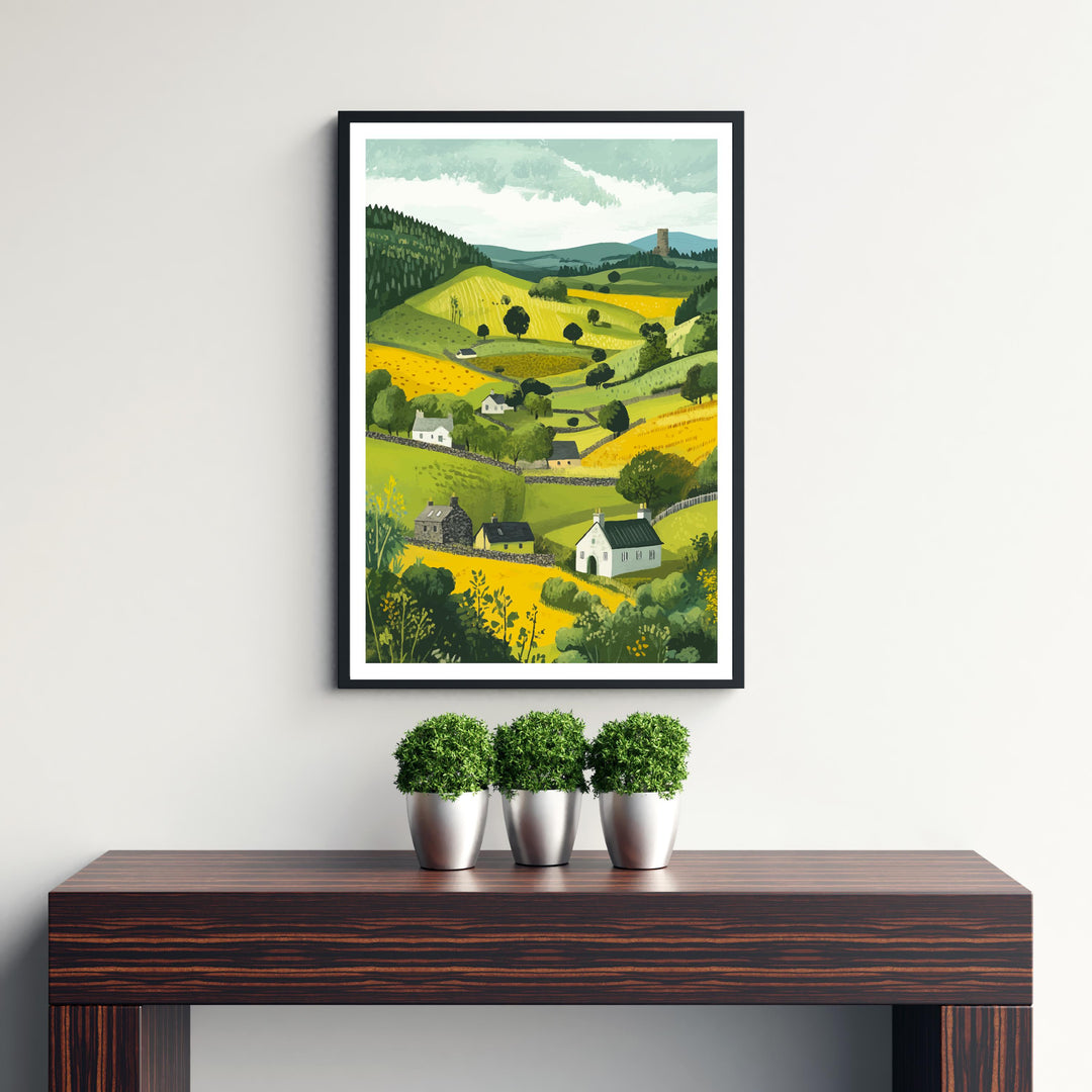 Scottish Highlands Travel Poster Scotland Landscape Art Scottish Highlands Print Scenic Scottish Nature Poster
