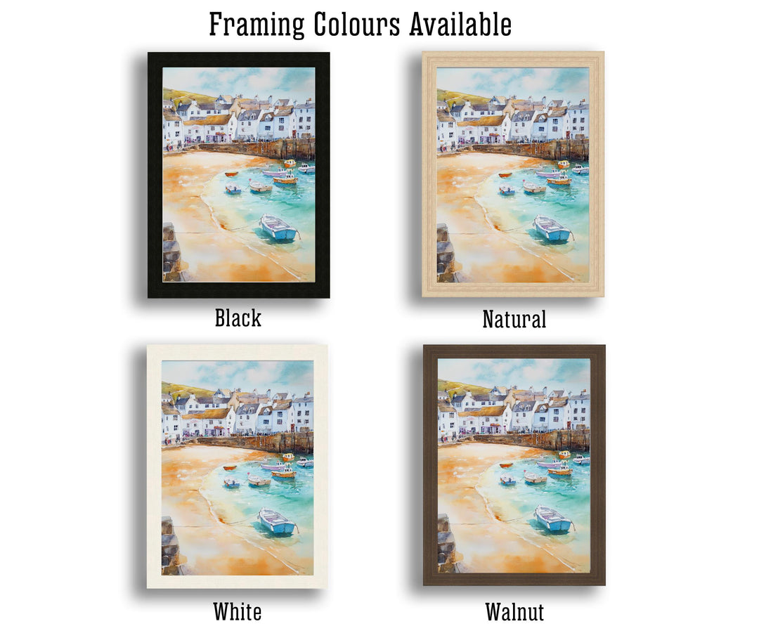 St Ives Watercolor Painting Cornwall Coastal Art St Ives Print Scenic Seaside Decor